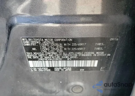 2017 Toyota Rav4 Le из США, поврежденный, VIN JTMZFREV4HJ108030